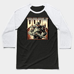 Doom Guy Back in Black Baseball T-Shirt